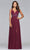 Faviana -10102 Beaded Plunging V Neck Chiffon Dress - 1 pc Rose Pink In Size 2 Available CCSALE 2 / Rose Pink