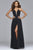 Faviana - 7747 Illusion Plunging Neck Strappy Open Back Chiffon Dress Prom Dresses 00 / Black