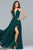 Faviana - 7747 Illusion Plunging Neck Strappy Open Back Chiffon Dress Prom Dresses 00 / Evergreen