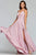 Faviana - 7747 Illusion Plunging Neck Strappy Open Back Chiffon Dress Prom Dresses 00 / Mauve