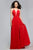 Faviana - 7747 Illusion Plunging Neck Strappy Open Back Chiffon Dress Prom Dresses 00 / Red