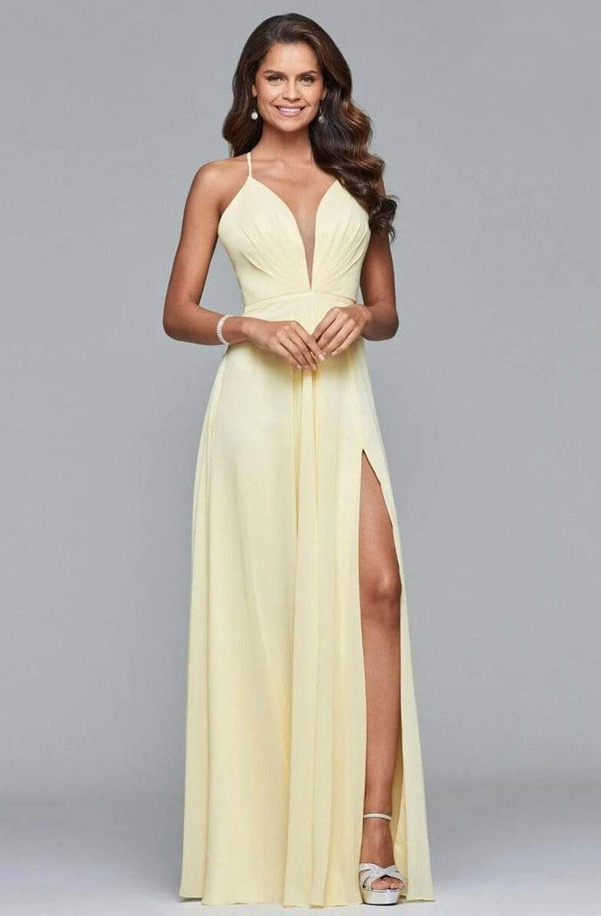 open back chiffon prom dress Dark Navy Prom Dresses,Chiffon Prom Dress,Open Back Prom Dress,Prom Dress with Slit,PD00219, US20W / Dark Navy
