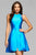 Faviana 7859 Short Mikado Cocktail Dress With Over Skirt - 1 pc Sea Blue in Size 6 Available CCSALE 6 / SEA BLUE