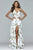 Faviana - 7946 Chiffon v-neck dress with full skirt and lace-up back Prom Dresses 0 / Ivory