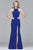 Faviana - 7976 Long  jersey halter dress with open back Special Occasion Dress 0 / Royal