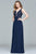 Faviana - 8000 Lace Appliqued Long Mesh V-Neck Dress Prom Dresses