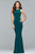 Faviana - 8018 Banded Cutout Jersey Sheath Gown Special Occasion Dress 0 / Forest Green