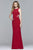 Faviana - 8018 Banded Cutout Jersey Sheath Gown Special Occasion Dress 0 / Red