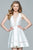 Faviana 8064 Lace V-Neck Mikado Dress - 1 pc Ivory in Size 12 Available CCSALE 12 / Ivory