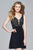 Faviana - 8070 Beaded Lace Cocktail Dress CCSALE 4 / Black