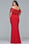 Faviana - 9422 Lace Off Shoulder Long Jersey Evening Gown - 1 pc Red In Size 18W Available CCSALE 18W / Red