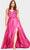 Faviana 9524 - V-Neck Beaded A-Line Evening Gown Evening Dresses 12W / Raspberry