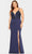 Faviana 9536 - Beaded V-Neck Satin Prom Dress Evening Dresses