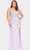 Faviana 9539 - Embroidered Tulle Long Dress with Slit Prom Dresses 12W / Peri
