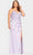 Faviana 9539 - Embroidered Tulle Long Dress with Slit Prom Dresses