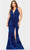 Faviana 9542 - Velvet Sequin Halter Evening Dress Prom Dresses