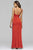 Faviana Draped High Halter Faille Satin Long Gown - 1 pc Red In Size 8 Available CCSALE 8 / Red
