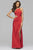 Faviana Draped High Halter Faille Satin Long Gown - 1 pc Red In Size 8 Available CCSALE 8 / Red