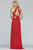 Faviana - Faviana - S10235 Sleeveless Halter Chiffon A-line Dress CCSALE 2 / Red