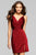Faviana - Fitted V-Neck Draped Cocktail Dress 7850 - 1 pc Wine in Size 00 and 1 pc Black in Size 2 Available CCSALE 8 / Wine