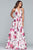 Faviana - Floral Halter A-Line Evening Gown S10278 - 1 pc Ivory/Wine In Size 8 Available CCSALE 8 / Ivory/Wine