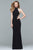 Faviana - Illusion Side Paneled Long Jersey Gown 7943 - 1 Pc Black in Size 8 and Bordeux in Size 6 Available CCSALE