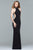 Faviana - Illusion Side Paneled Long Jersey Gown 7943 - 1 Pc Black in Size 8 and Bordeux in Size 6 Available CCSALE 8 / Black