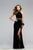 Faviana Jersey  Halter Dress with Beaded Waist 7704 - 1 pc Ivory In Size 4 Available CCSALE 4 / Ivory