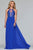 Faviana - Lace Appliqued Illusion Halter Evening Dress S10203 - 1 pc Navy in Size 2, 1 pc Red in Size 2, and 1 pc Royal in Size 2 Available CCSALE 2 / Royal