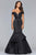 Faviana Plunging Fitted Off Shoulder Mermaid Gown 10103 - 1 pc Black In Size 14 Available CCSALE