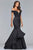 Faviana Plunging Fitted Off Shoulder Mermaid Gown 10103 - 1 pc Black In Size 14 Available CCSALE