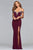Faviana - S10001 Off-Shoulder Jersey Sheath Gown Evening Dresses 0 / Bordeaux