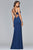 Faviana - s10012 Plunging Matte Satin Sheath Gown Evening Dresses