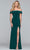 Faviana - s10015 Trendy Off-Shoulder Jersey Evening Gown Evening Dresses 0 / Evergreen