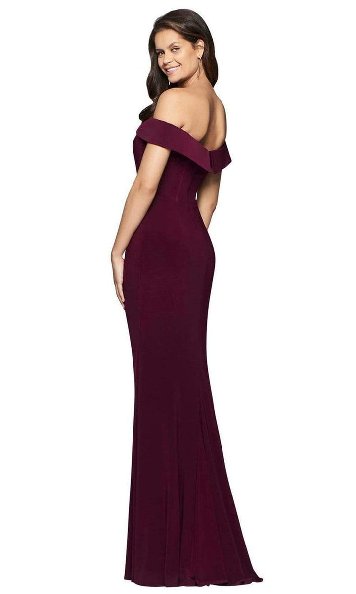 Faviana - s10015 Trendy Off-Shoulder Jersey Evening Gown – Couture Candy