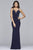 Faviana - S10107 Lace Beaded V-Neck Jersey Sheath Dress Prom Dresses