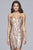 Faviana - S10171 Short Sequined Deep V-neck Sheath Dress Special Occasion Dress 0 / Rose Gold