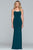 Faviana - S10205 Scoop Neck Lace-Up Back Jersey Dress Evening Dresses 00 / Evergreen