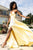 Faviana - S10209 Lace Up Back Satin V Neck Dress Evening Dresses 00 / Buttercream