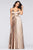 Faviana - S10209 Lace Up Back Satin V Neck Dress Evening Dresses 00 / Mocha
