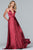 Faviana - S10209 Lace Up Back Satin V Neck Dress Evening Dresses 00 / Red