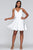 Faviana - S10362 Charmeuse Satin V Neck Lace up Back Cocktail Dress Cocktail Dresses 00 / Ivory