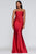 Faviana - S10381 Long Stretch Charmeuse Dress Formal Gowns 00 / Ruby