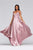 Faviana - S10400 Beaded Lace V Neck Flowy Satin Gown Prom Dresses