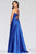 Faviana - S10400 Beaded Lace V Neck Flowy Satin Gown Prom Dresses