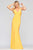 Faviana - S10418 Plunging Lace Up Back Sheath Dress Pageant Dresses 00 / Daffodil