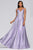 Faviana - S10424 Plunging V-neck Glitter Jersey A-line Gown Prom Dresses 00 / Lavender