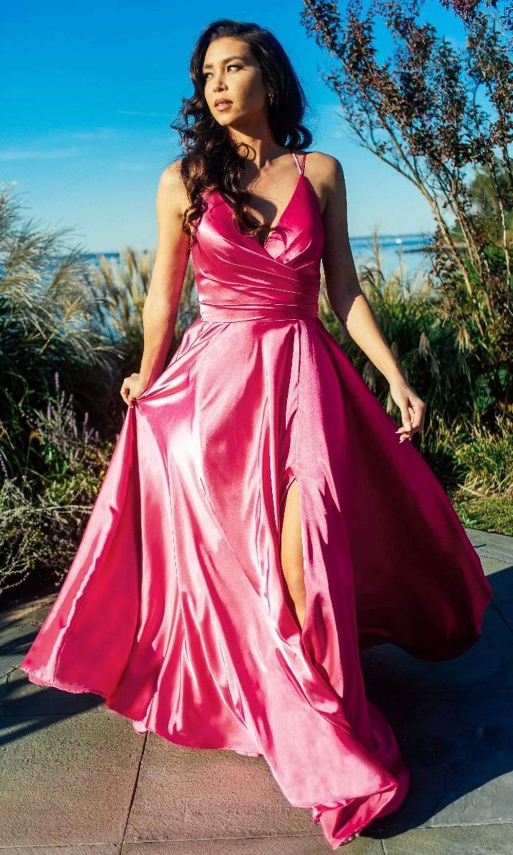 Hot Simple Gold Prom Dresses 2024 Satin Mermaid Formal Dress – MyChicDress