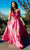 Faviana - S10429 V Neck Pleated Bodice Lace-Up back Satin Gown Prom Dresses