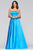 Faviana - S10439 Strapless Lace Up Back High Slit Dress Prom Dresses 00 / Sea Blue